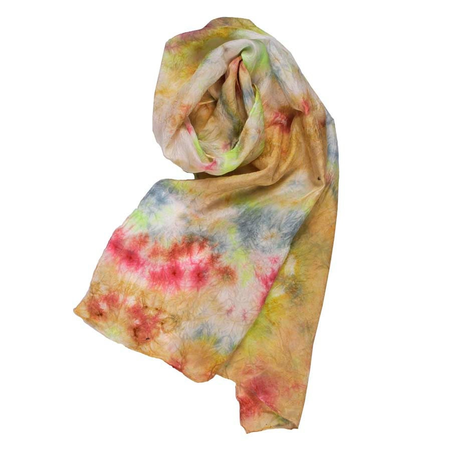 Hand Dyed Silk Scarf: Colors from the Rainbow