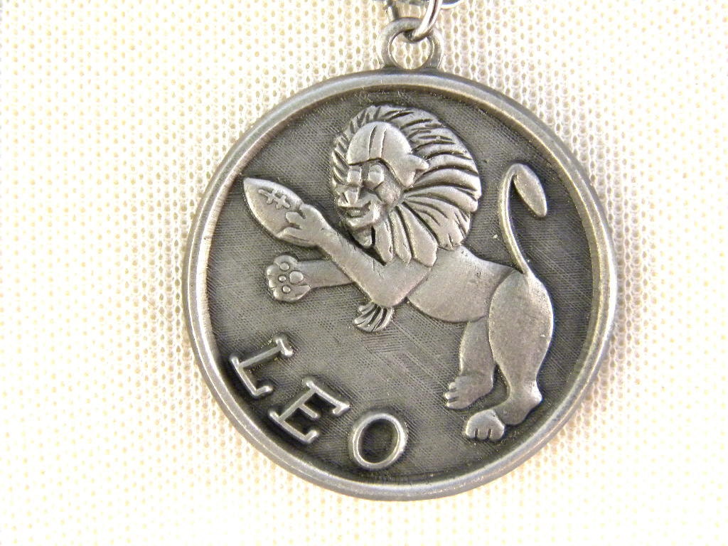 Razza Zodiac Leo the Lion Pendant with Football and Helmet Vintage Jewelry