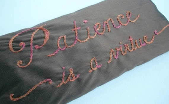 Lavender and Flaxseed Hand Embroidered Eye Pillow, Extra Large by Dolce Dreams