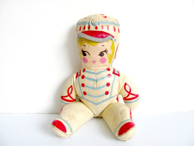 Majorette Oil Cloth Canvas Doll - WolfHouse Majorette Oil Cloth Canvas Doll - WolfHouse