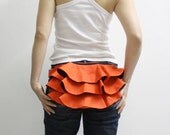 KINIES Ruffled Waist Purse in Orange - Fanny Pack / Hip Bag