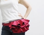 KINIES Ruffled Waist Purse in Red - Fanny Pack / Hip Bag