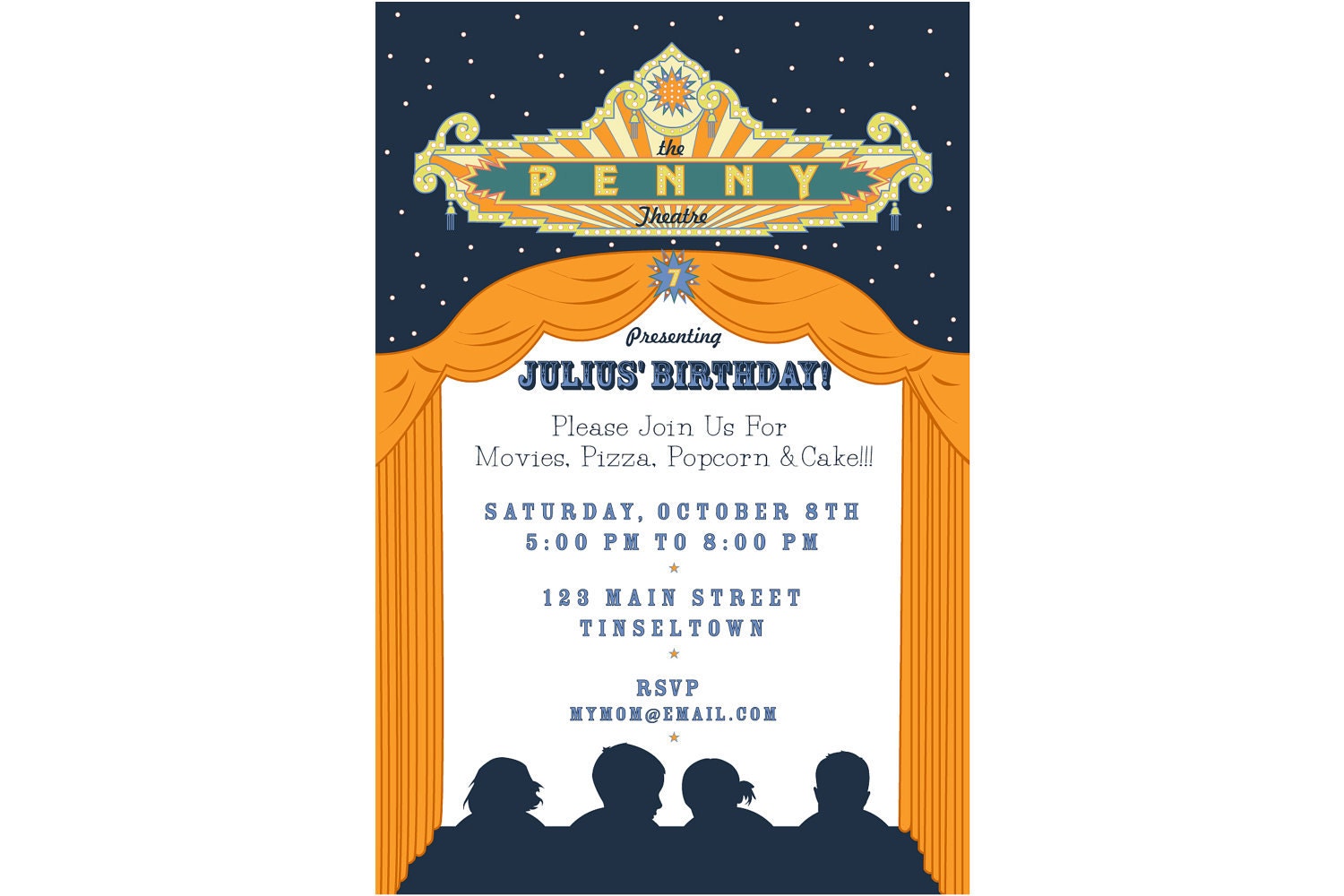 Movie Night Invitation - Custom Made For You