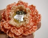 Flower Lapel Pin / Scarf Pin with Button Center