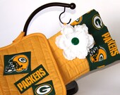 Oven Mitt and Pot Holder set Green and Gold, NFL Green Bay Packers