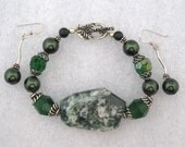 Green Gemstone  Sterling Bracelet Set