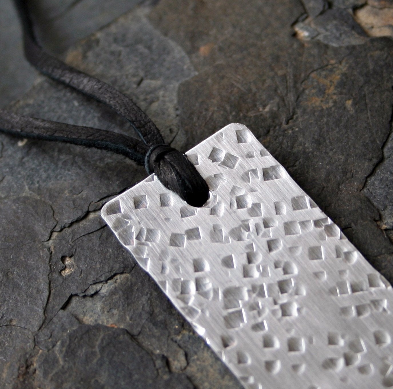 Hand Hammered Aluminum Confetti Bookmark