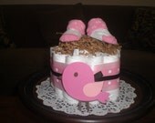Bird Baby Shower Diaper Cake Centerpieces other colors, toppers and sizes too