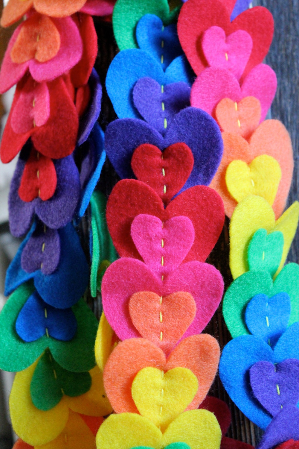 String of Hearts Garland (rainbow)
