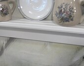 White 20" wooden shelf for knik knack, plates and pictures original design USA