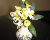 Miniature  Vase  filled with silk flowers