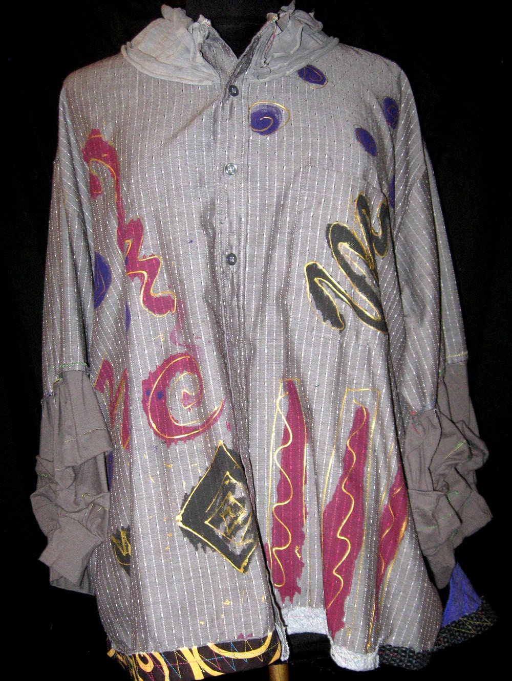 Hand painted Grey Bobby Shirt Plus size
