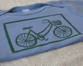 Lino Cut Bike Print Short Sleeve Lap-T, Handdyed, 18-24 Month Size