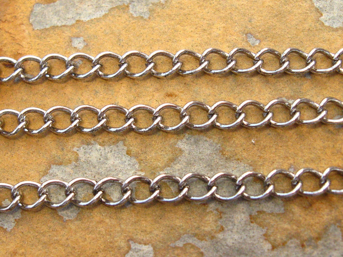 3 ft. Antique Silver Medium Oval Curb Chain 5mm - Trinity Brass Co. LOW SHIPPING