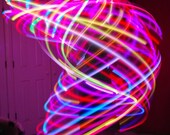 GLOworm AA-battery rigid LED hula hoop- 18 slow/fast rainbow/custom colors- made to order