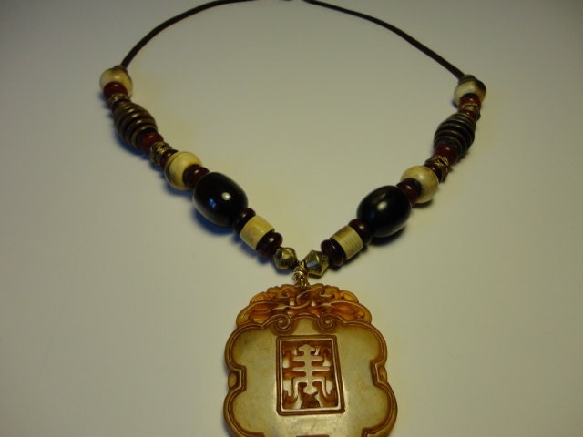 TWENTY Dollar TABLE Auspcious Orange  pendant Necklace-Stone Pendant-Jade Necklace-Accessories