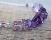Gemstone Lust - Step Cut Amethyst Nuggets I ... Light and Dark Amethyst Necklace