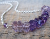 Gemstone Lust - Step Cut Amethyst Nuggets II ... Light and Dark Amethyst Necklace