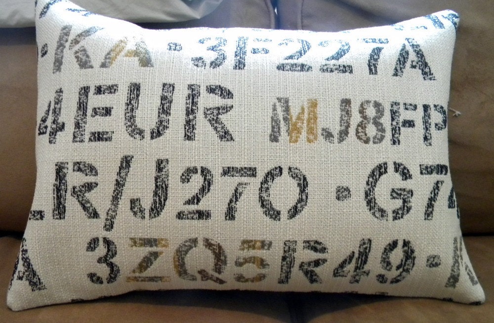 Designer Decorative Pillow Cover - Nautical Numbers - 12" x 17"