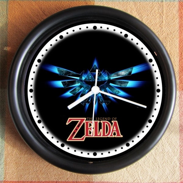 The LEGEND of ZELDA Triforce blue Video Game 10 inch Resin Wall Clock Contact Me for Custom Clocks Under 25.00 Geekery