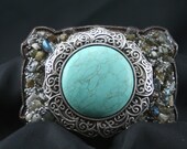 Quartz Buckle With Turquoise Flower