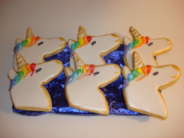 Unicorn Decorated Sugar Cookies- (12) One Dozen