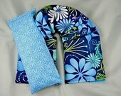 Therapeutic Neck and Shoulder Heat Wrap Eye Pillow Set Organic Flaxseed Rice Lavender Scented  Terrain by Kate Spain