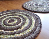 Custom Made Rag Rug Set of Two 2.5 feet in diameter