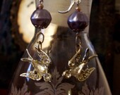 Sweet Sparrows -Vintage Assemblage Earrings