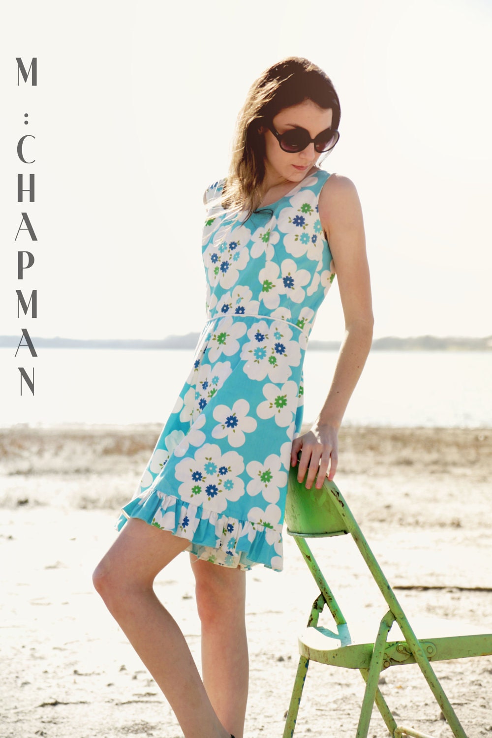 the Betty romper.  1960s cotton, floral romper with ruffle trim.  Made in Hawaii