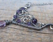 Love Spirits - Anteros Necklace ... Wire Wrapped Sterling Festoon with Amethyst