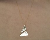 14K Gold Filled Necklace, Unique triangle pendant,  gold , Necklace, 14K Gold Filled Chain,Artisan Handmade Hammered