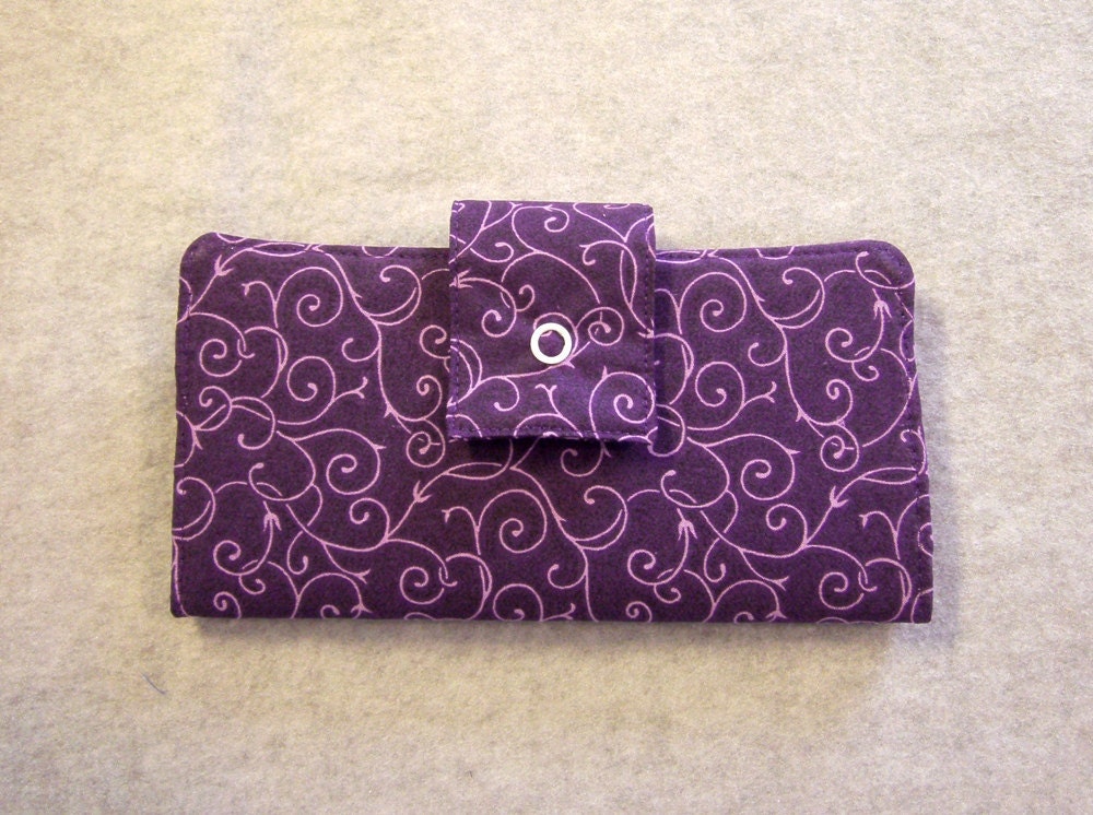 Fabric Wallet - Purple Swirls