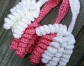 Hair ties set of two crochet curley que, corkers, spiral, pink, yellow or custom colors available