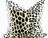 Decorative pillow cover/ black and white animal print/ silk/ 18 inch - lajoyade