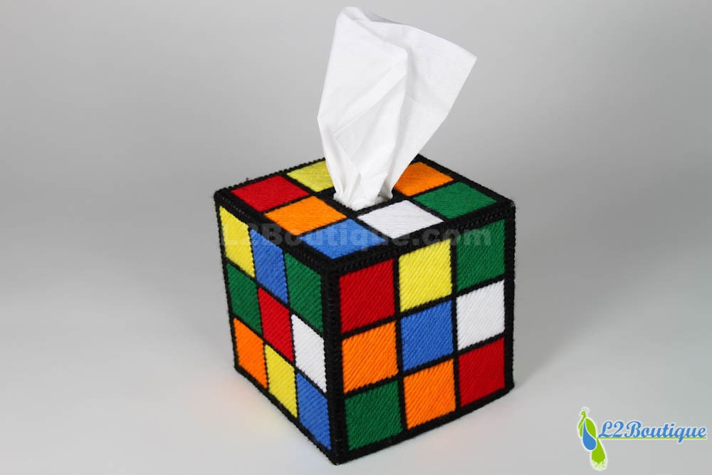 Rubik's Cube Tissue Box Cover  as seen on The Big Bang Theory