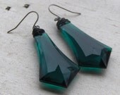 Wicked. Dark emerald green Lucite Brio earrings