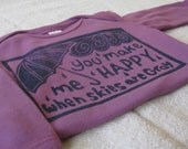 Block Print Newborn Onesie, You Make Me Happy, Hand-Dyed, Hand-Printed - 0-3 Month Size