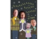 Caroling - Family Photo Holiday Card -  Custom Made Just For You Within Hours