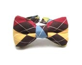 Bow tie Argyle Brown, Maroon, Blue, Green, Yellow  for Newborns - Adults