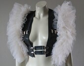 Tulle Bolero Shrug Collar Gothic Lady Gaga Bridal Cosplay- this vest epitomises fetish and glamour. Special Online Price.