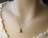 Golden Flower Bud Necklace, 14k gold filled, modern, everyday jewelry
