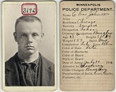 Prisoner No 3196 - Victorian Mug Shot from the Minneapolis Police Dept - Vintage CDV Bertillon Photo - Antique Mugshot - Swedish American