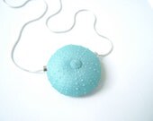 Sea Urchin Resin Jewelry Aqua Blue Necklace Teal Jewelry Spring Necklace Pastel Colors Resin Necklace Pendant - Ploust