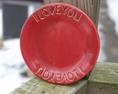 Small Red Plate Valentine I Love You