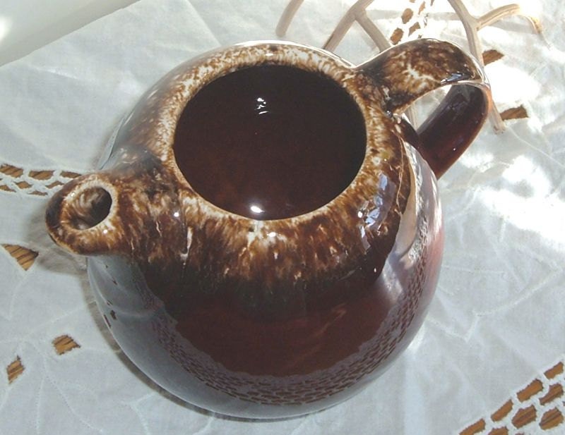 Vintage Hull Pottery Ball Pitcher Brown Drip Glaze