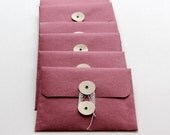 Mauve Kraft Envelopes button string tie set of 6 - 42things