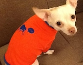 Bite Me Flea - Dog Shirt in Orange and Blue