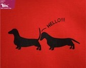 Butt Sniffing Dog Shirt - Hello, Doggie Style - Dog Apparel in Red and Black