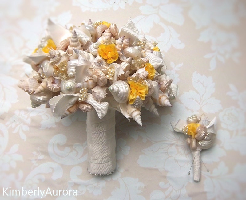 Made to Order Custom Details Bridal Bouquet of Shells (Esporito Style). FULL PAYMENT